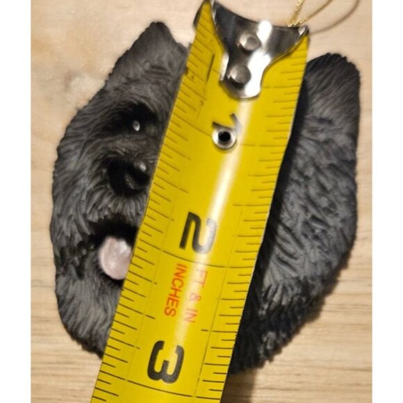 2 Vintage Ornaments Carin Terrier Dog 24Kt Gold Plated Metal & Ceramic Christmas - Picture 6 of 12